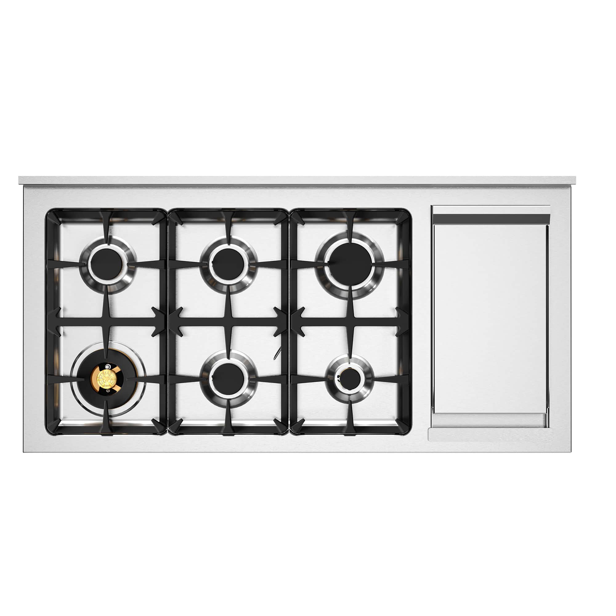 Bertazzoni HER126G2EXT Heritage gasspis 120 cm med dubbelugn och 6 brännare, rostfritt stål