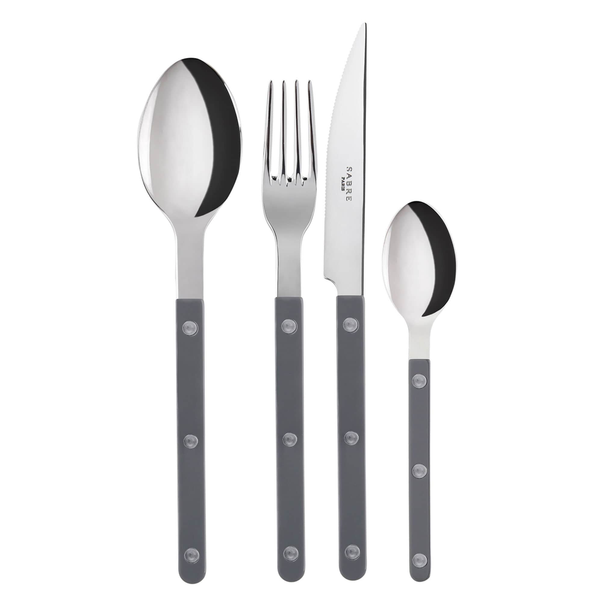 Sabre Bistrot Solid bestickset 4 delar, mörkgrå