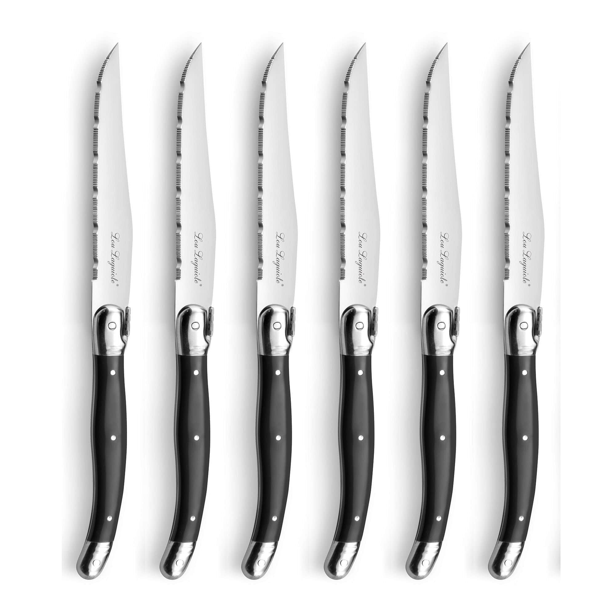 Grillknivar i träblock, antracit